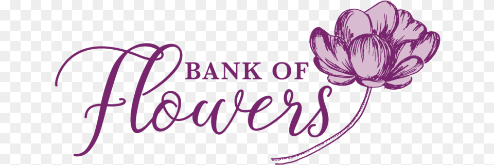 Bank Of Flowers Flower Logo, Purple, Plant, Petal, Text Free Png Download