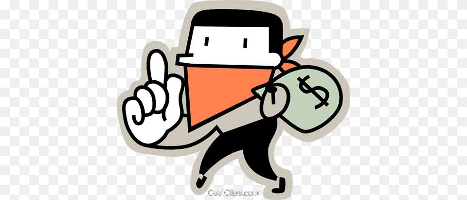 Bank Robber Royalty Free Vector Clip Art Illustration, People, Person Png