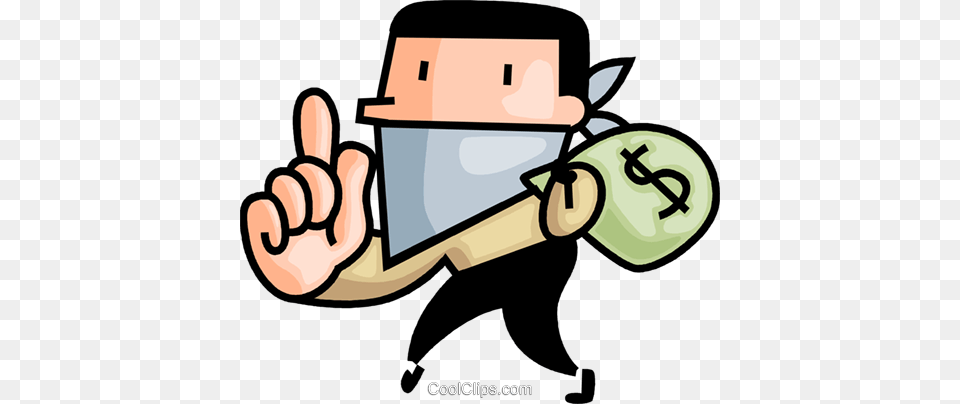 Bank Robber Royalty Vector Clip Art Illustration, Body Part, Finger, Hand, Person Png