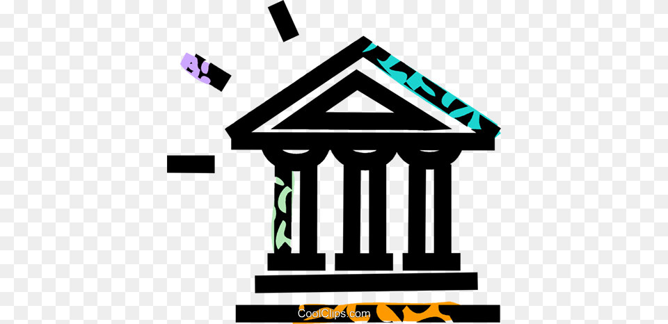 Bank Symbol Royalty Free Vector Clip Art Illustration, Architecture, Pillar, Building, Parthenon Png Image