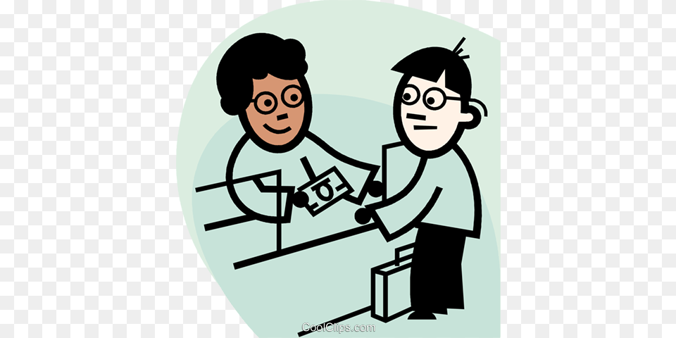 Bank Teller Exchanging Money Royalty Free Vector Clip Art, Face, Head, Person, Cleaning Png
