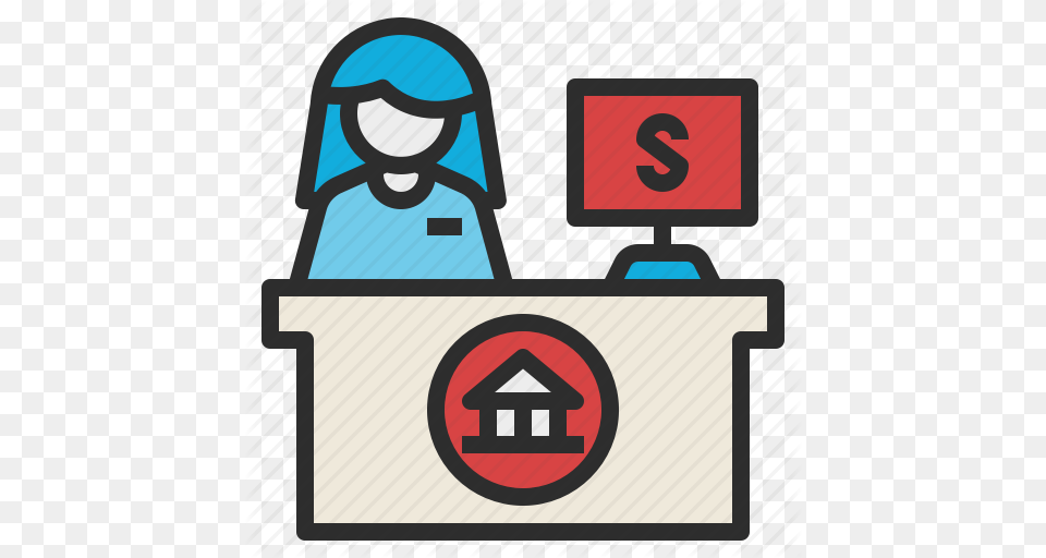 Banker Counter Money Officer Service Teller Icon Png Image