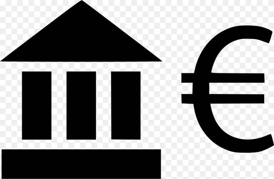 Banking Euro Sign Invest Revenue Internet Transaction Bank Icon, Stencil, Outdoors Free Png