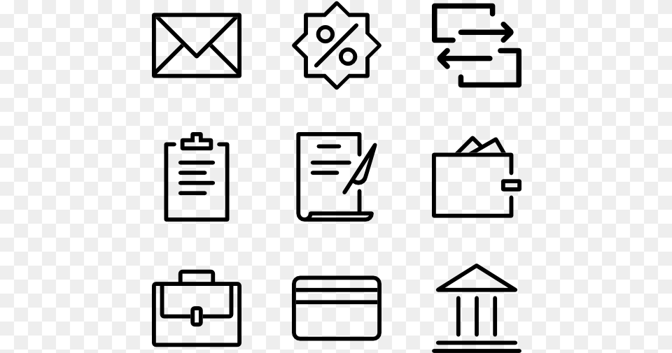 Banking Icons, Gray Png Image