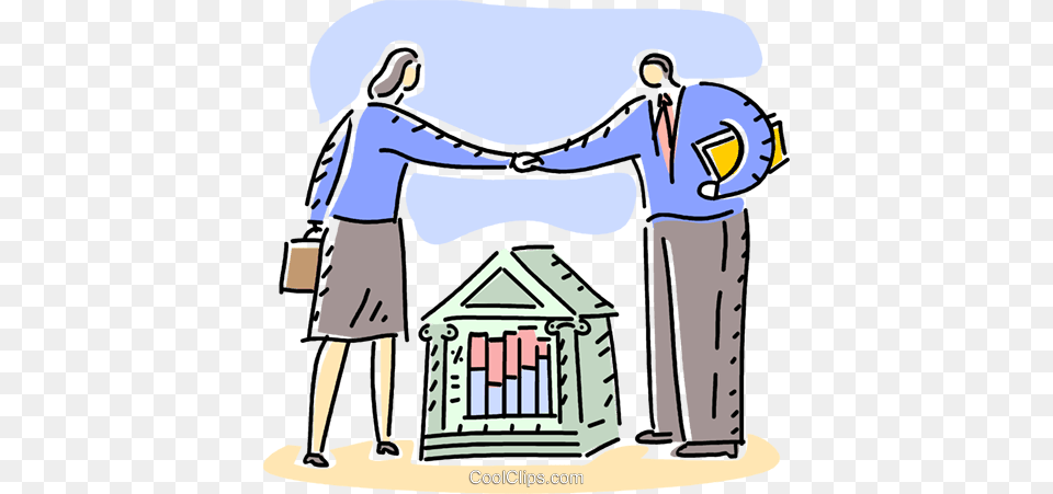 Banking Shaking Hands After A Loan Royalty Vector Clip Art, Architecture, Rural, Outdoors, Nature Png Image