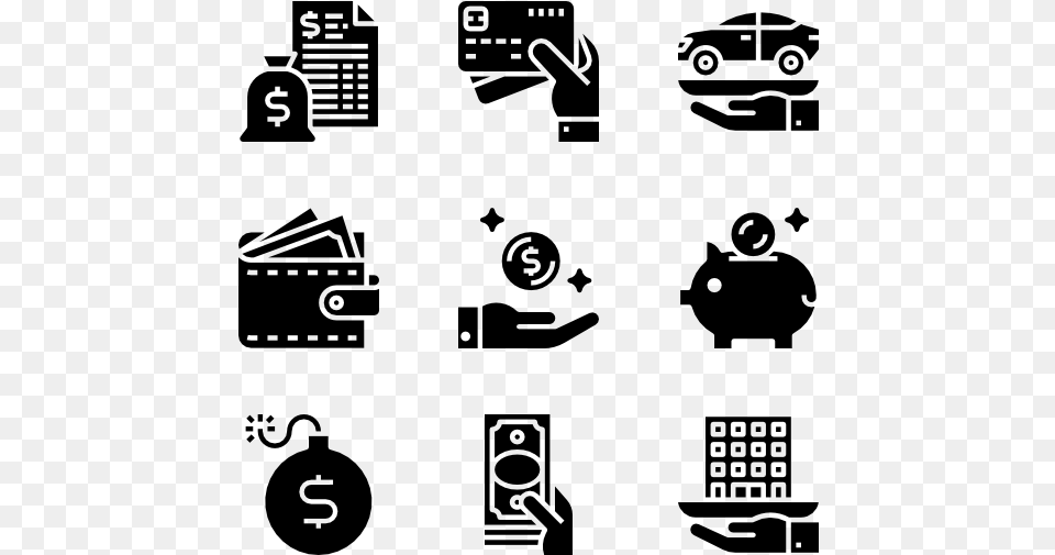 Banking Smart Home Icon Pack, Gray Free Png Download