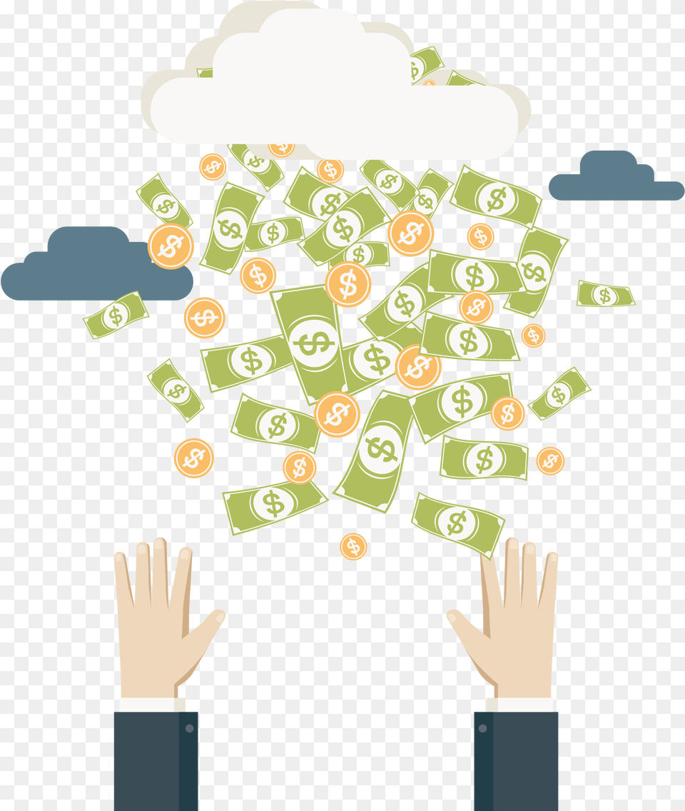Banknote Currency Euclidean Transprent Rain Coins, People, Person, Clothing, Glove Png Image