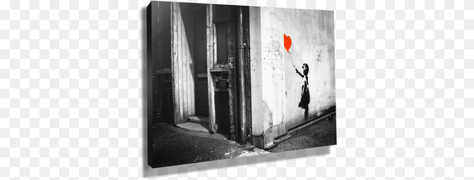 Banksy Balloon Girl Canvas Banksy Prints Australia, Architecture, Building, Wall, City Png Image