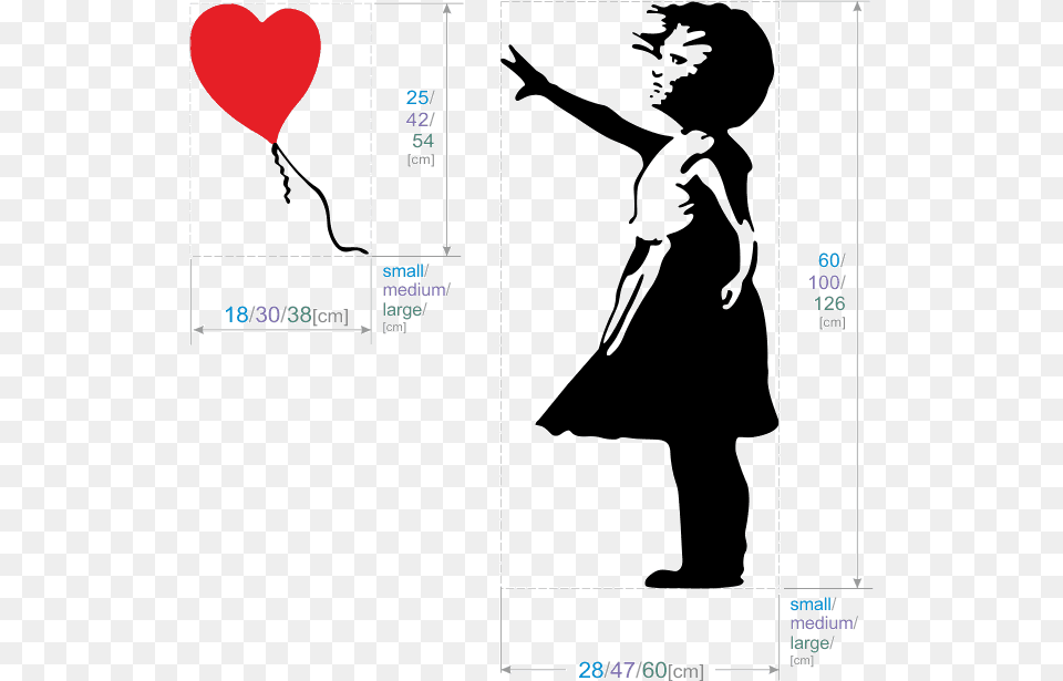 Banksy Balloon Girl Wall Sticker Download Banksy Girl With Balloon Silhouette, Book, Publication, Person, Comics Png