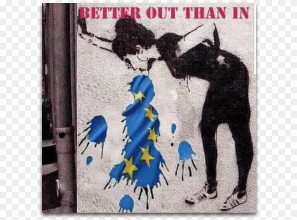 Banksy Better Out Than In Eu, Advertisement, Art, Graffiti, Adult Free Png Download