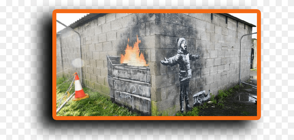 Banksy Comes To Brentwood Port Talbot Banksy, Architecture, Building, Person, Wall Free Png