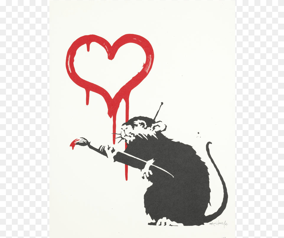 Banksy Love Rat Signed Banksy Love Rat, Person, Stencil Free Transparent Png