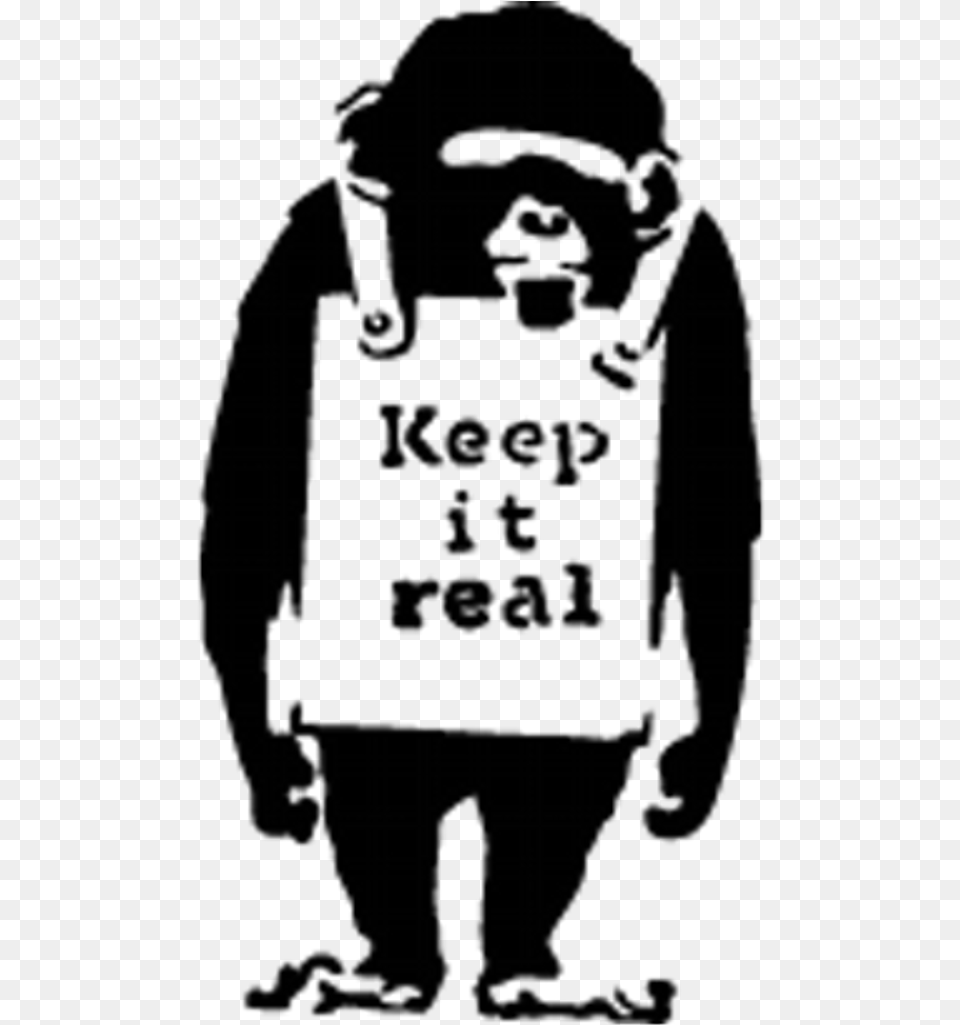 Banksy Monkey, Text Png