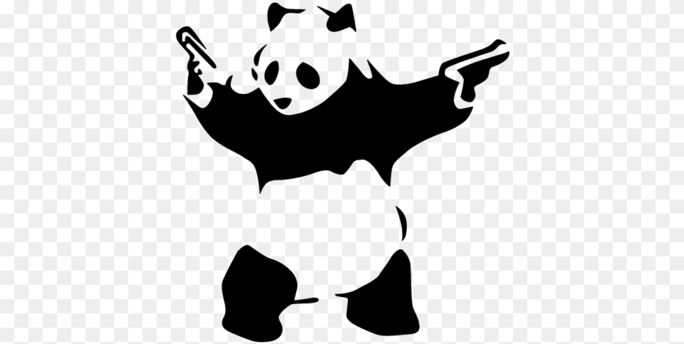 Banksy Panda, Stencil, Silhouette, Baby, Person Free Png Download