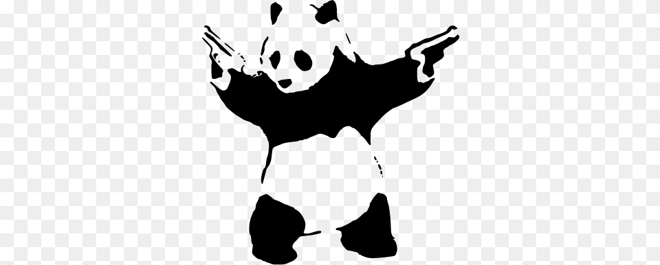 Banksy Panda Laptop Sticker, Stencil, Baby, Person, Face Free Png Download