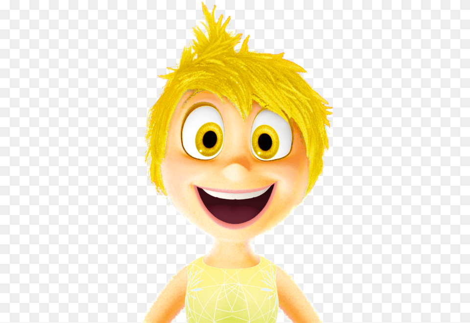 Banner Black And White Anger Clipart Character Pixar Inside Out Joy Yellow Hair, Baby, Person, Doll, Toy Free Png
