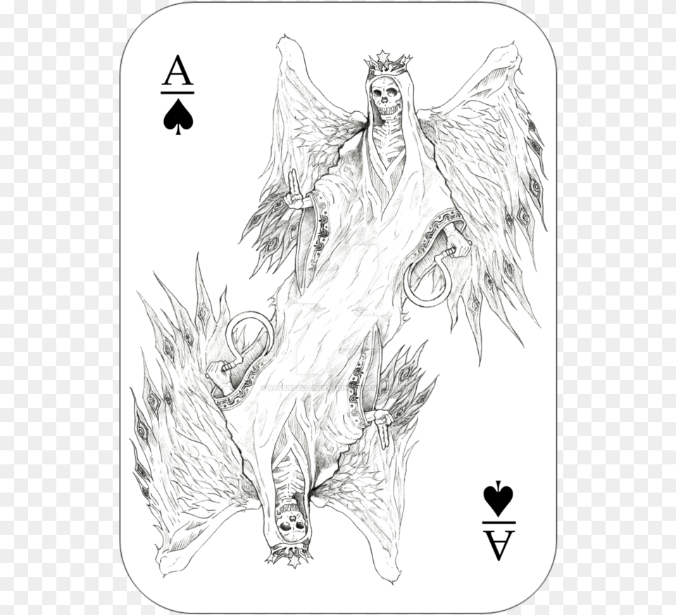Banner Black And White Death Tarot Ace Of Sketch, Art, Drawing, Adult, Wedding Free Png Download