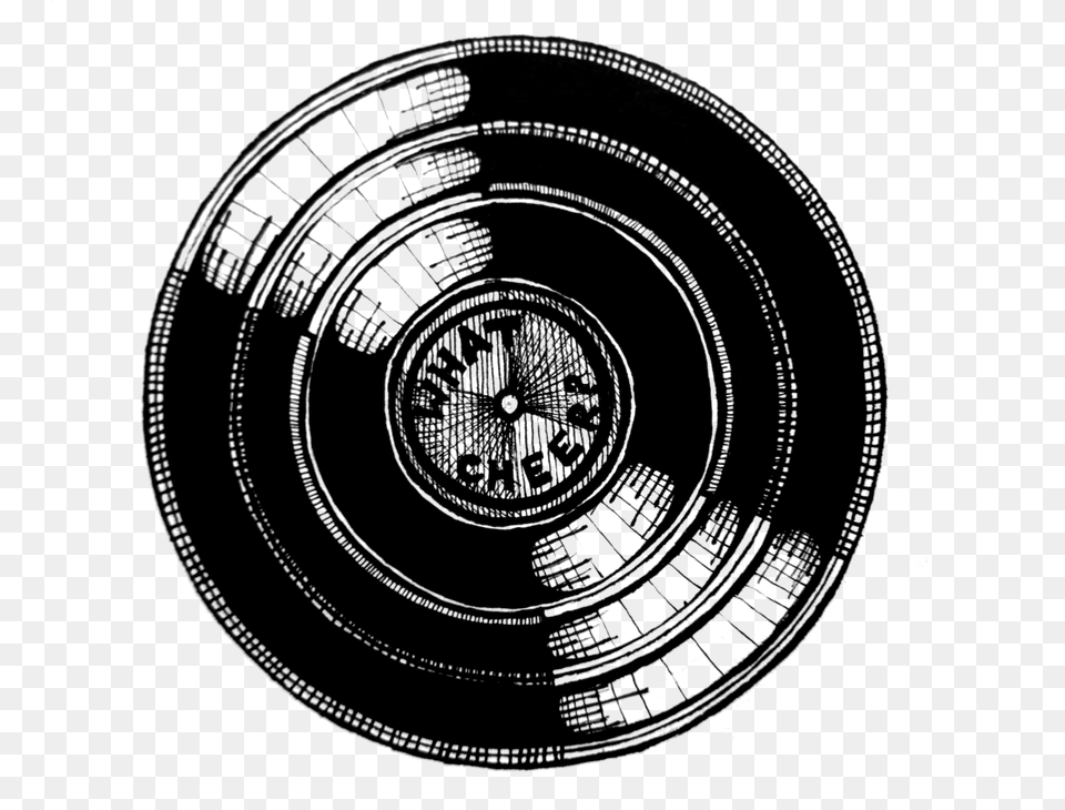 Banner Black And White Download Record Transparent Vintage Vinyl Record, Machine, Spoke, Spiral, Wheel Png