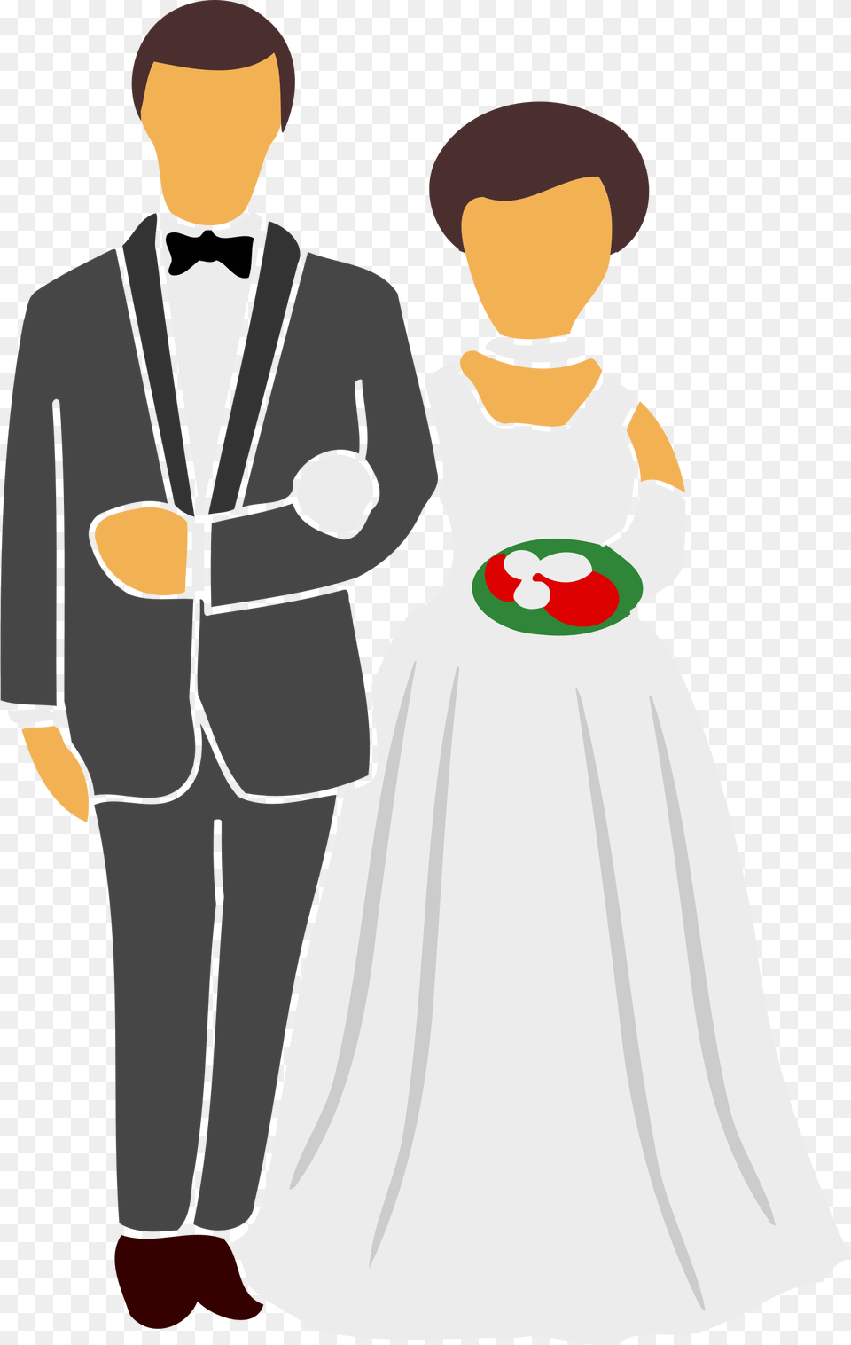 Banner Black And White Library Big Husband And Wife Clip Art, Formal Wear, Dress, Suit, Clothing Png Image