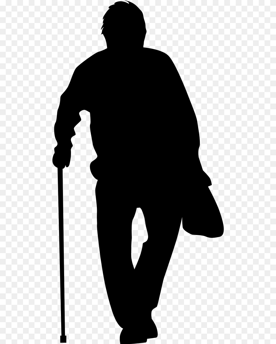 Banner Black And White Stock Man Silhouette At Getdrawings Old Man Silhouette Transparent, Gray Free Png