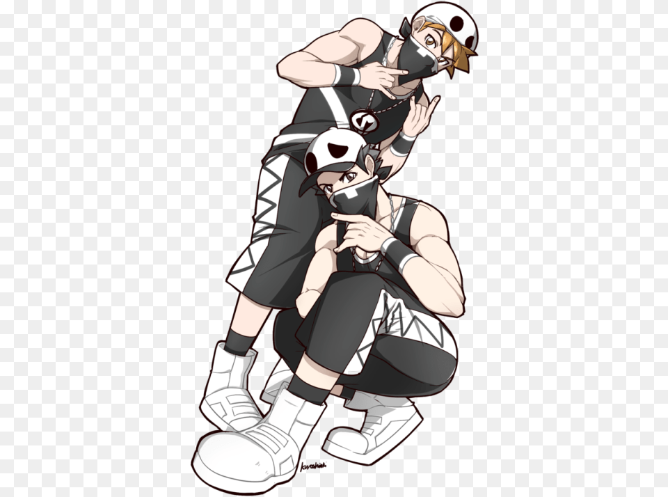 Banner Black And White Stock Outfit Tumblr Red And Pokemon Team Skull Outfit, Book, Comics, Publication, Baby Png Image