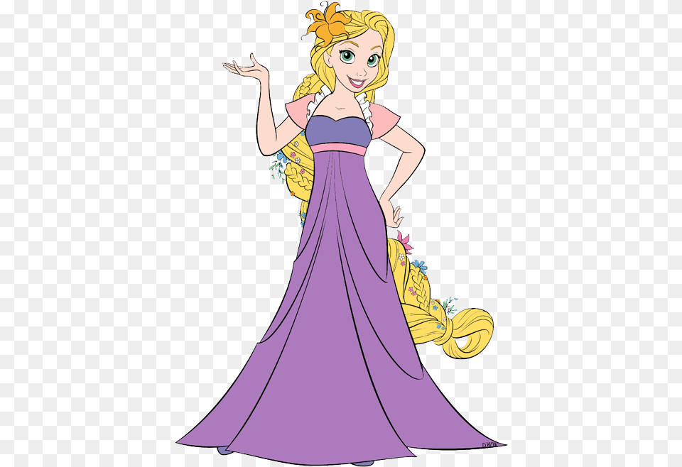 Banner Black And White Tangled Clip Art Disney Cartoon Disney Princess Rapunzel, Fashion, Gown, Dress, Comics Png Image