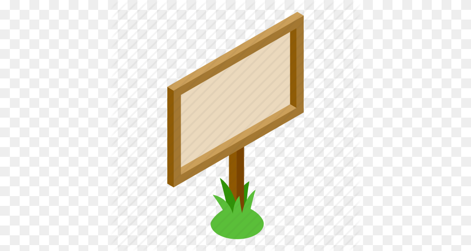Banner Blank Grass Isometric Signboard Signpost Wood Icon, Plant, Potted Plant Free Transparent Png