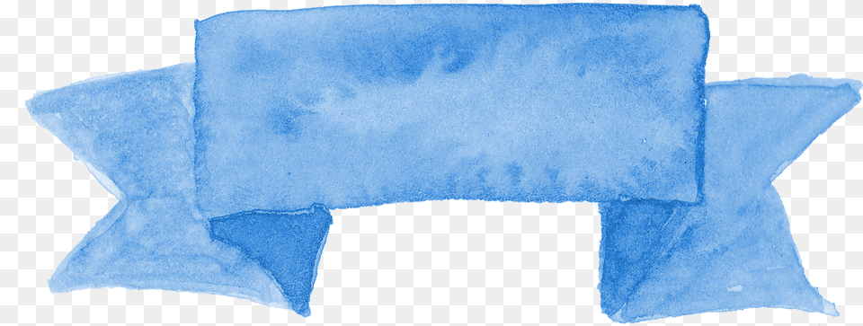 Banner Blue Watercolor Ribbon, Paper, Cushion, Home Decor, Ice Png Image
