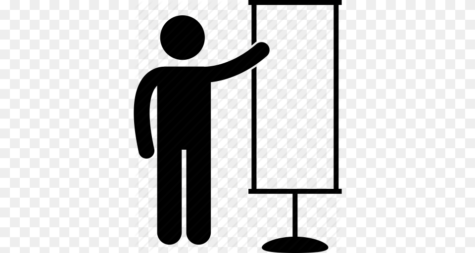 Banner Board Holding Man Placard Signboard Stand Icon, Lamp Free Png