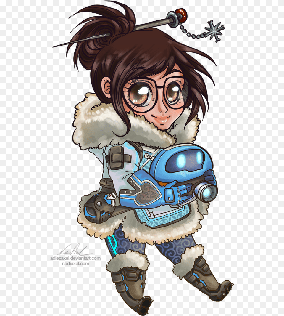 Banner Chibi Overwatch By Nadiaxel Mei Transparent Overwatch, Book, Comics, Publication, Baby Png