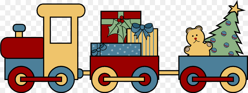 Banner Christmas Toys Clipart Christmas Choo Choo Train Cartoon, Animal, Bear, Mammal, Wildlife Png Image