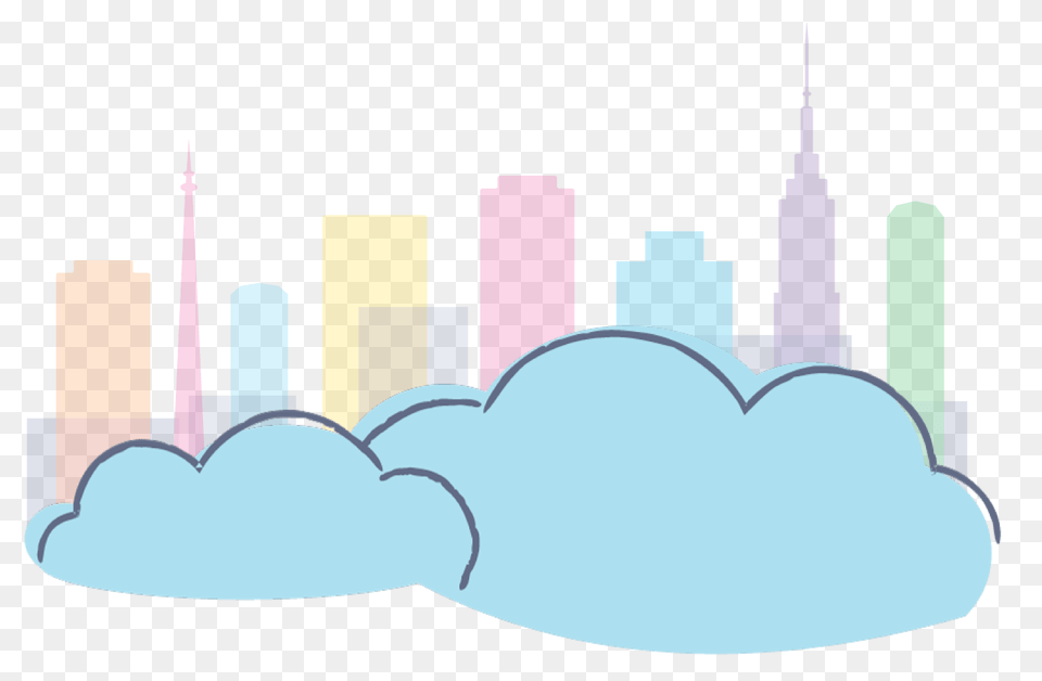 Banner Cityscape On Clouds Deltapath, Art, Graphics, City, Outdoors Png