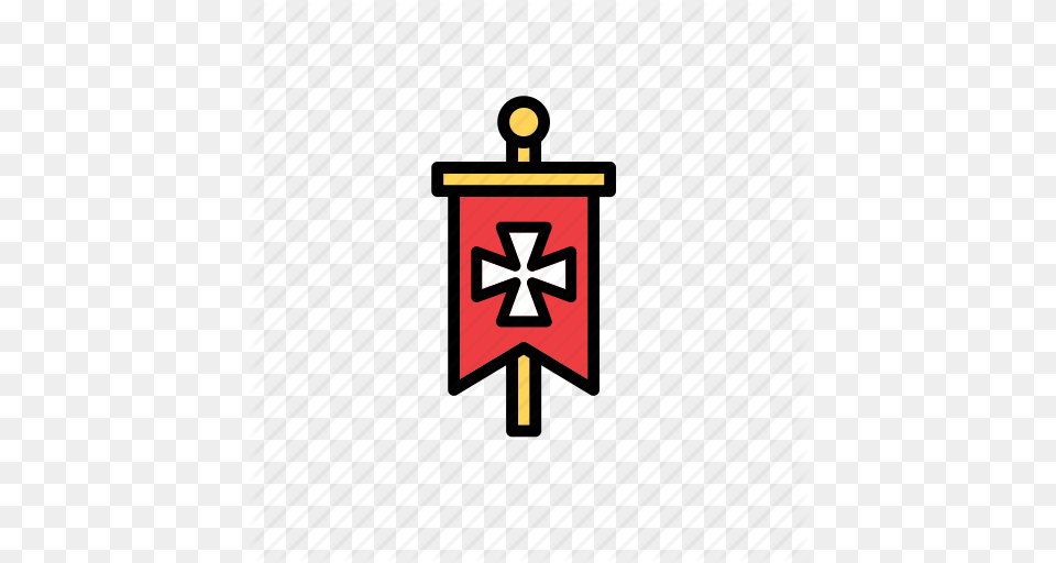 Banner Cross Flag Medieval Middle Ages Standard Times Icon Free Png Download