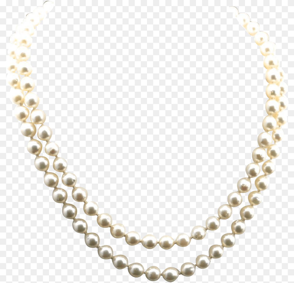Banner Double Strand Semi Baroque Aa Grade Necklace Jackie Kennedy Pearl Necklace, Accessories, Jewelry Png Image