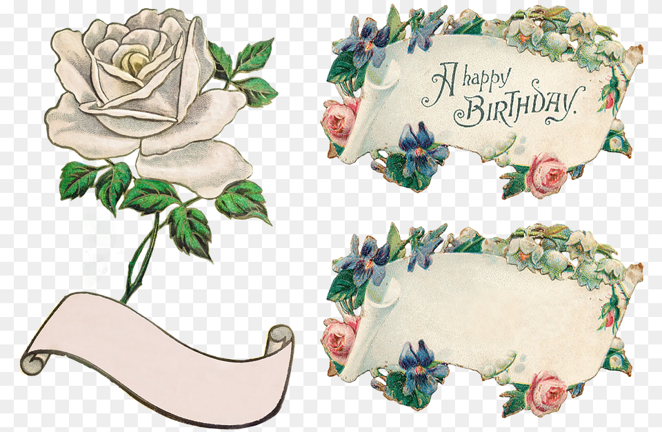 Banner Flowers Rose Clip Art Transparent Isolated Birthday Cards For Friends Hd, Plant, Flower, Pattern, Mail Png