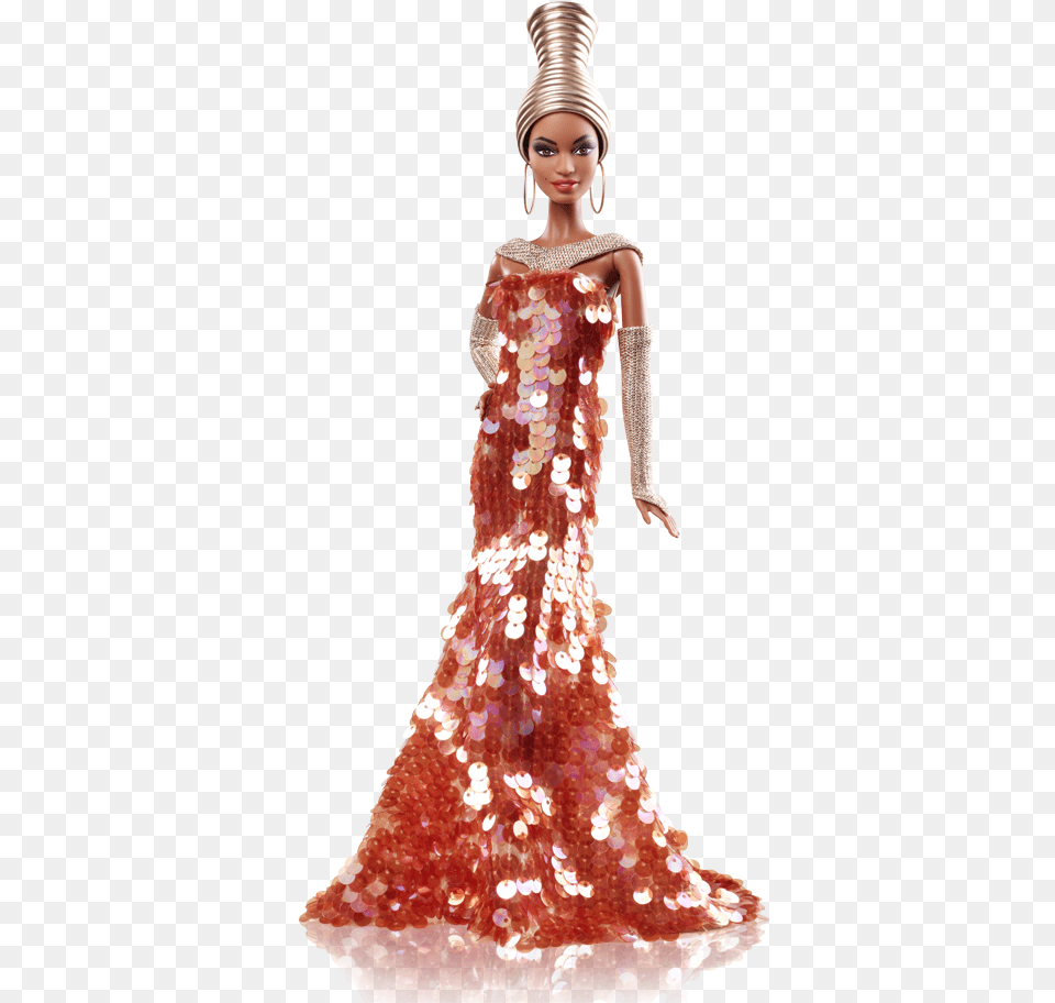 Banner Barbie Clipart Design Stephen Burrows Alazne Barbie Doll, Clothing, Dress, Formal Wear, Figurine Free Png