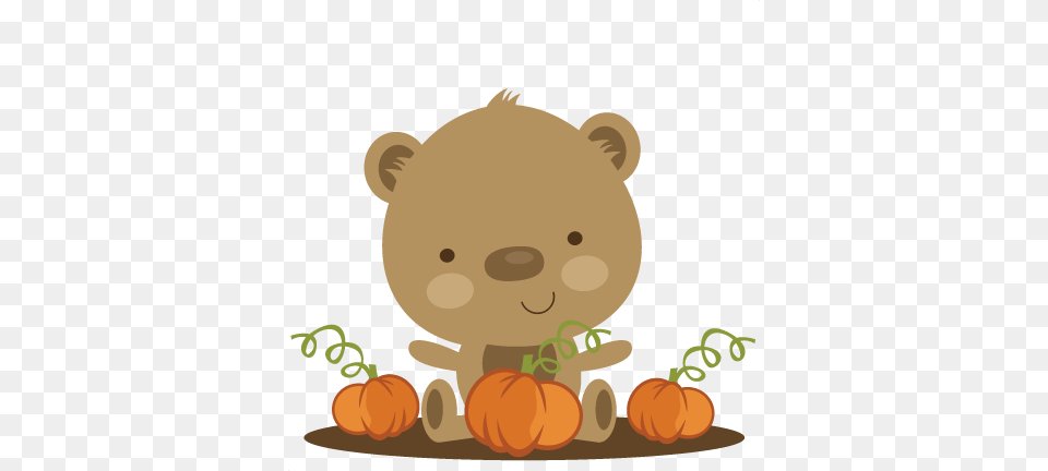 Banner Free Bear In Svg Scrapbook File Cute Cuts Cute Pumpkin Paatch Clipart, Vegetable, Food, Produce, Plant Png Image
