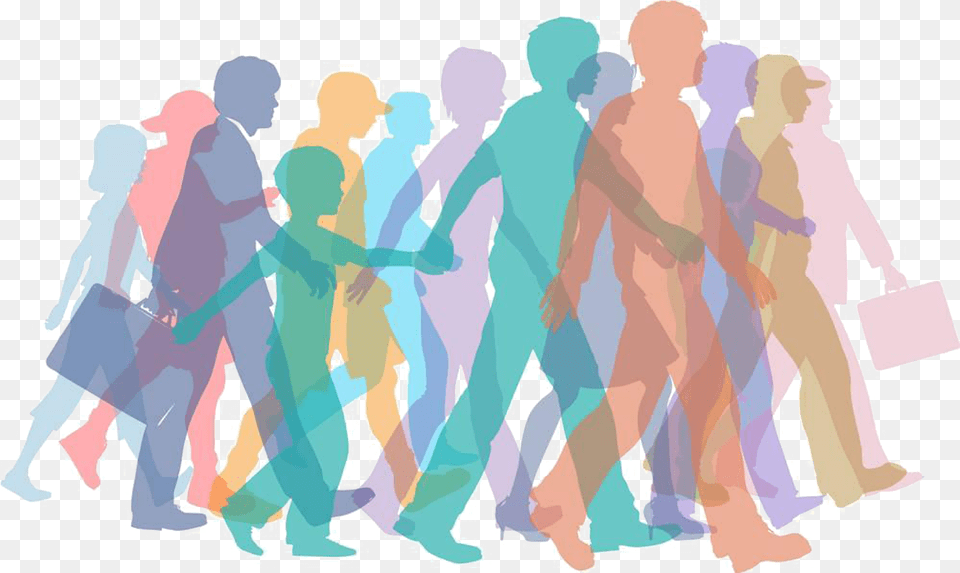 Banner Freeuse Download Clip Art Crowds Silhouette Crowd Crowd Of People Walking Clipart, Person, Adult, Man, Male Png Image