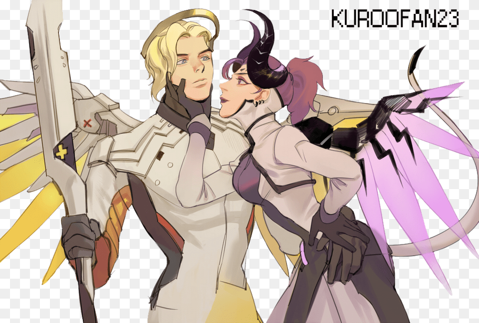 Banner Freeuse Download Render By Kuroofan Overwatch Mercy Genderbend, Book, Comics, Publication, Adult Free Transparent Png