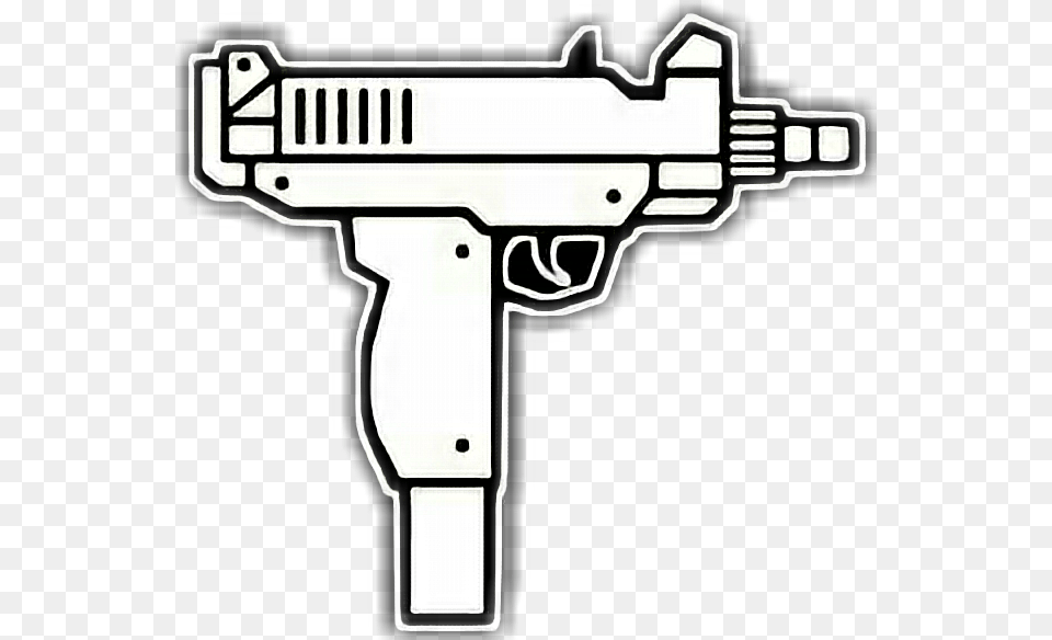 Banner Freeuse Stock Sticker By Axel Us Uzi Gun Clipart, Firearm, Handgun, Weapon Png Image