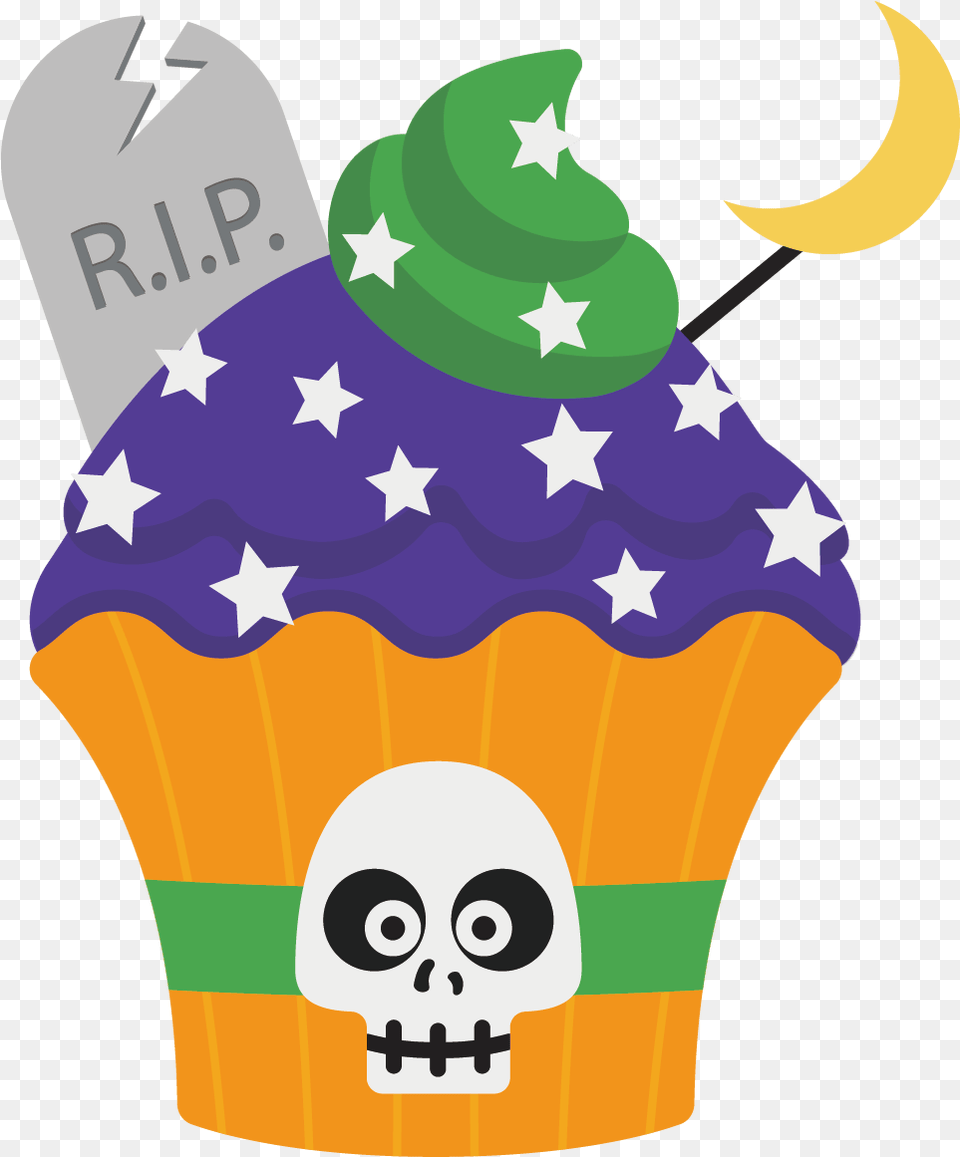 Banner Halloween Cupcake Halloween Cupcake Cartoon, Cake, Cream, Dessert, Food Free Transparent Png