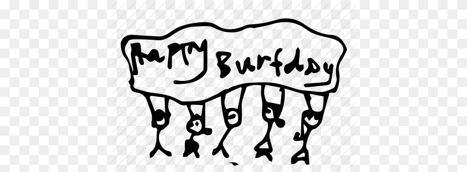 Banner Happy Birthday Happy Birthday Sign Party People Stick, Person, Crowd, Text Free Transparent Png