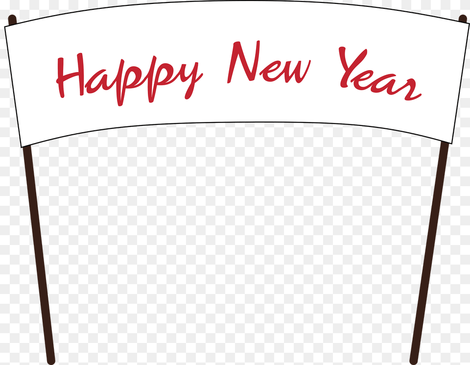 Banner Happy New Year Clipart, Text, Blackboard Free Png