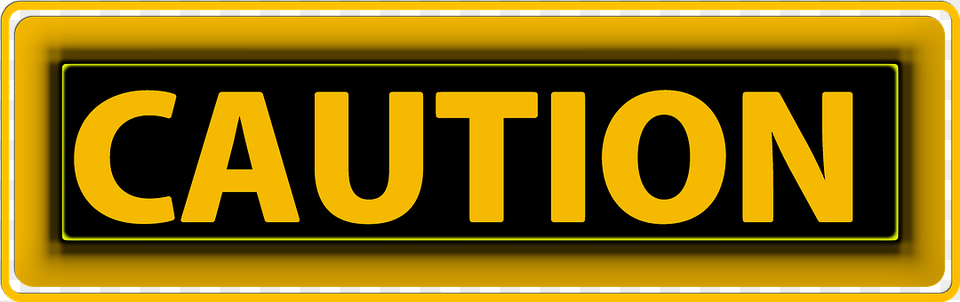Banner Header Attention Caution Warning No Caution Image, Logo, Text Free Png Download