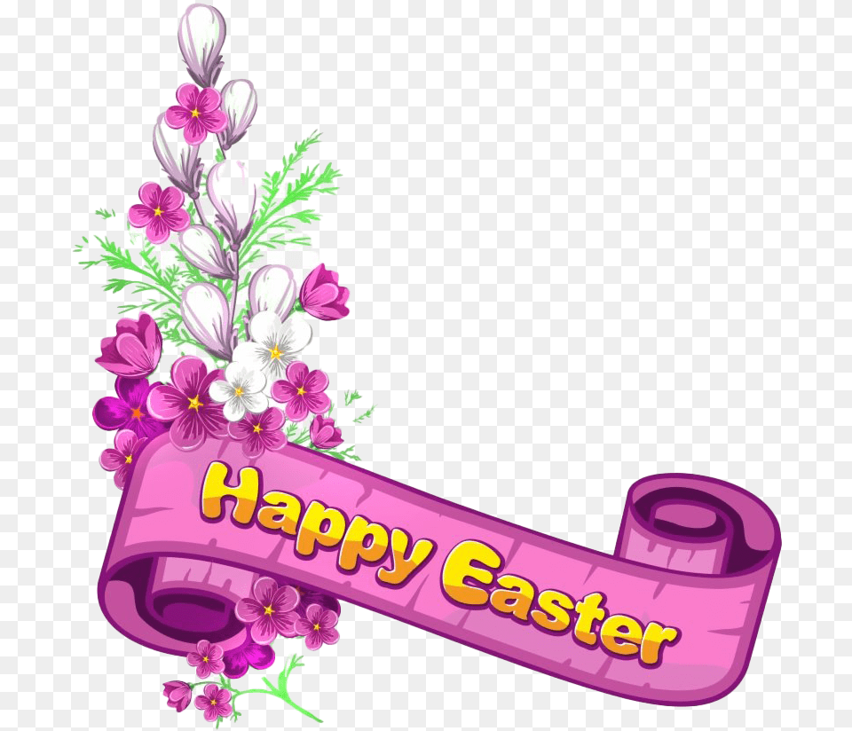 Banner Images Transparent Download Pngmartcom Religious Happy Easter Clipart, Art, Graphics, Purple, Floral Design Png Image