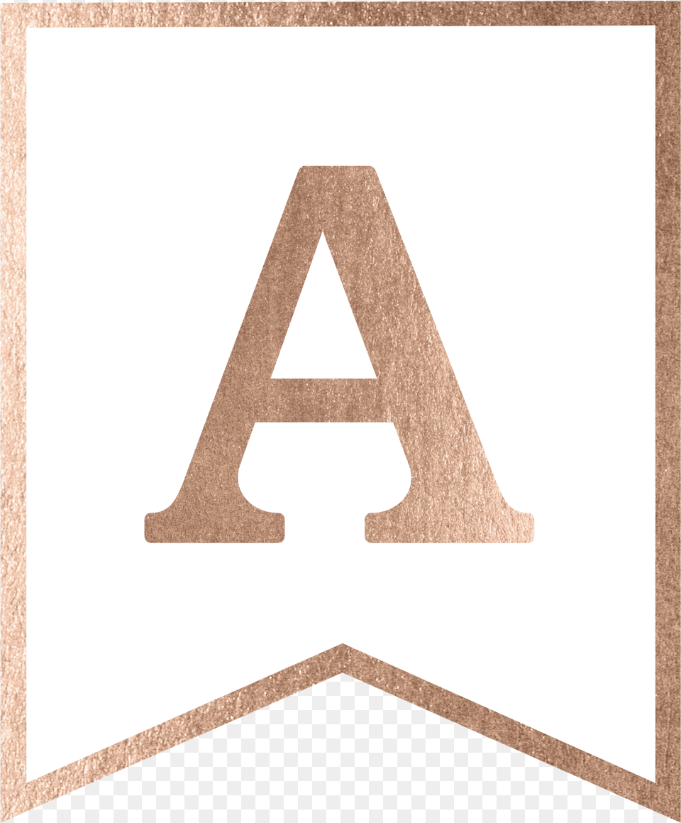 Banner Letter Template Rose Gold Banner Letters, Triangle, Text, Symbol Free Transparent Png