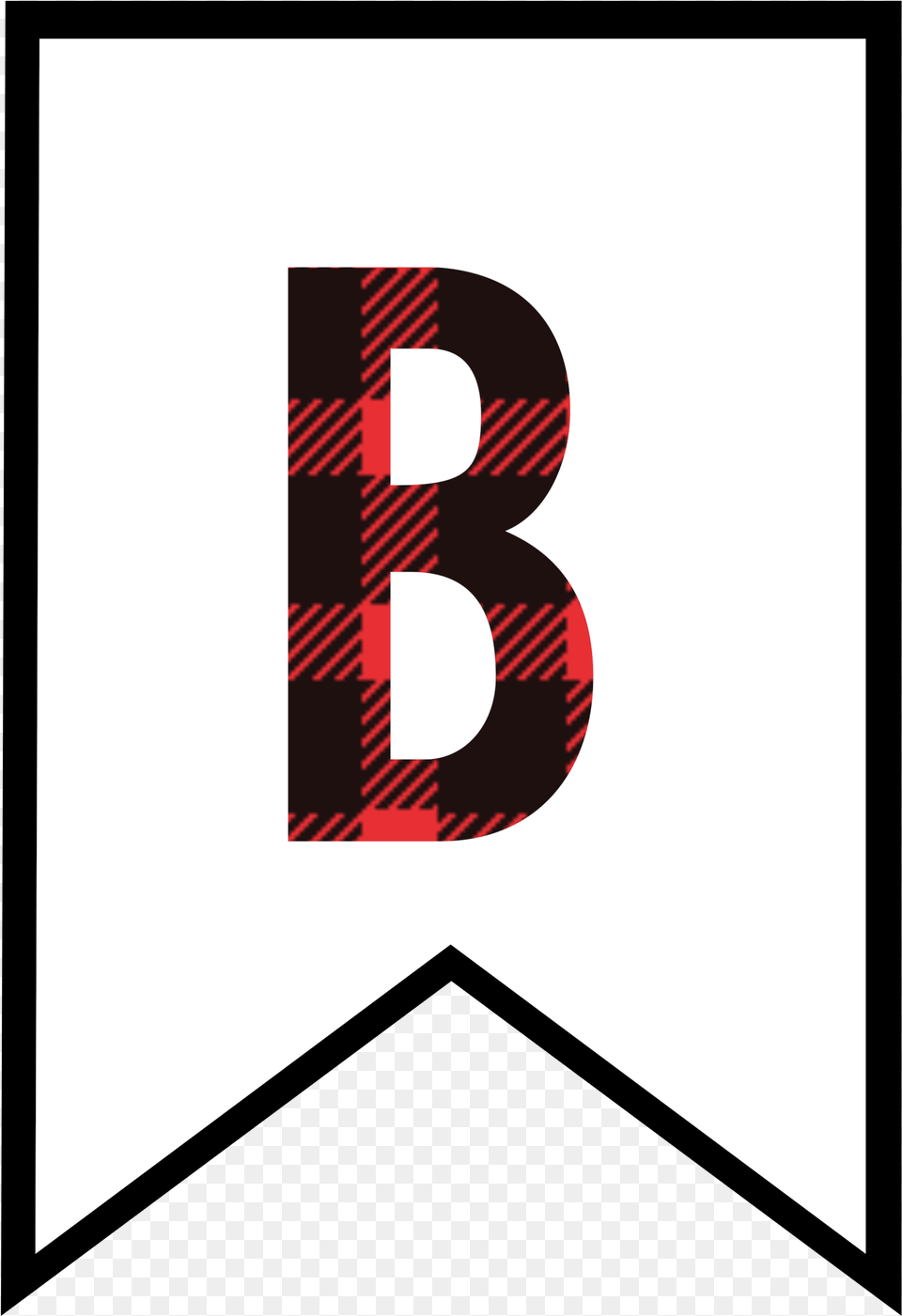 Banner Letters Plaid Design Paper Trail Letter B Red Happy Birthday Banner Printable, Logo, Text Png Image