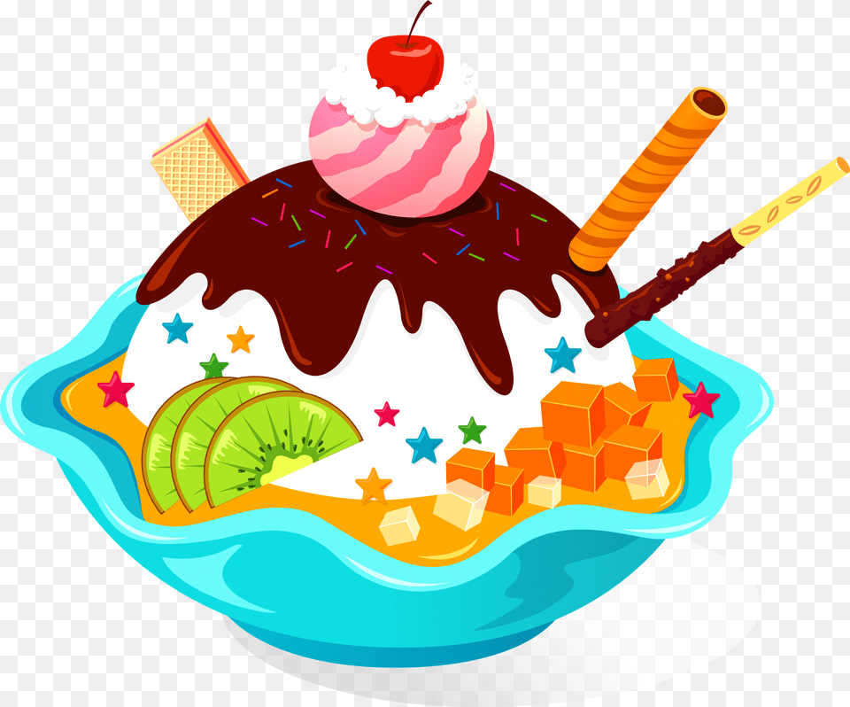 Banner Library Cake And Ice Cream Clipart Ice Cream Sundae Clipa Rt, Dessert, Food, Ice Cream Png