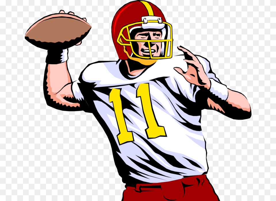 Banner Library Download Of Techflourish Quarterback Football Clip Art, Helmet, Adult, Person, Man Free Transparent Png