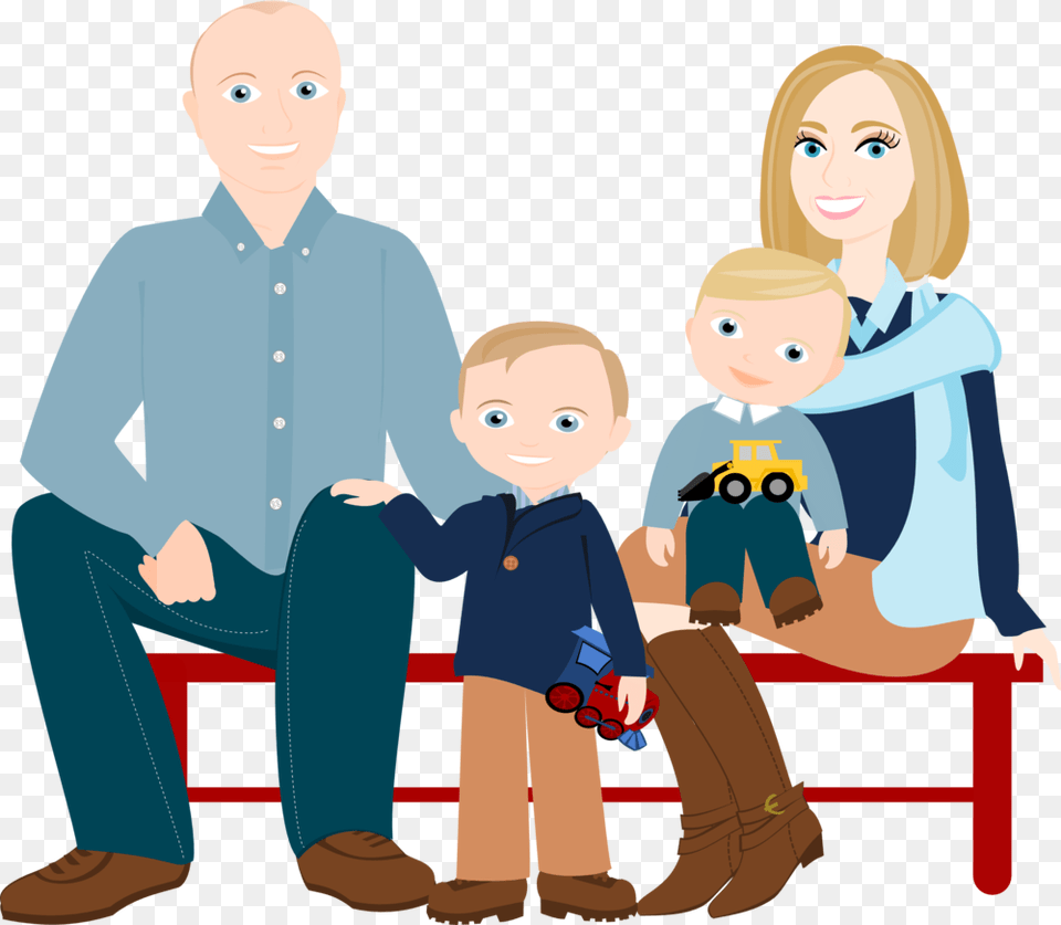 Banner Library Drawing At Getdrawings Com Family Cartoon File, Person, Clothing, People, Pants Free Png